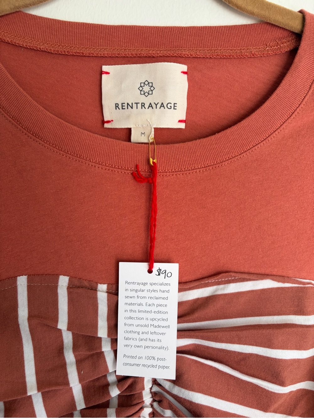 NWT! MADEWELL Rentrayage Upcycled Ruched Tee Size Medium - Picture 7 of 8
